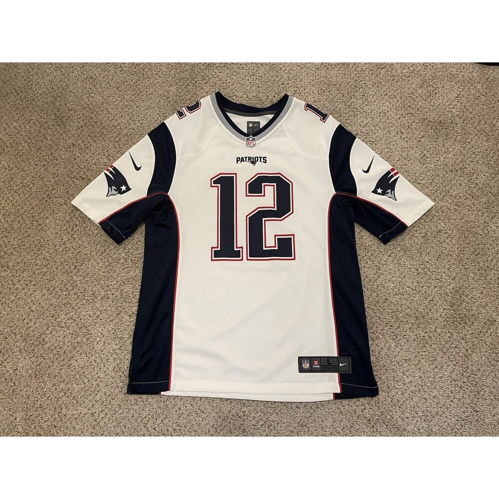New England Patriots Tom Brady Jersey Mens L Nike On Field